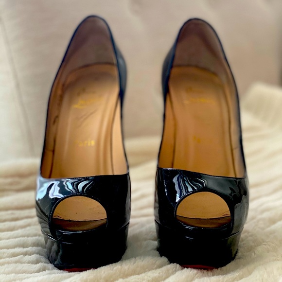 Christian Louboutin Womens Black Lady Peep - Picture 3 of 5
